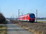 Ein ET 440 erreicht nach seiner kurzen Fahrt als RB von Haßfurt nach Bamberg in Kürze seinen Endbahnhof.